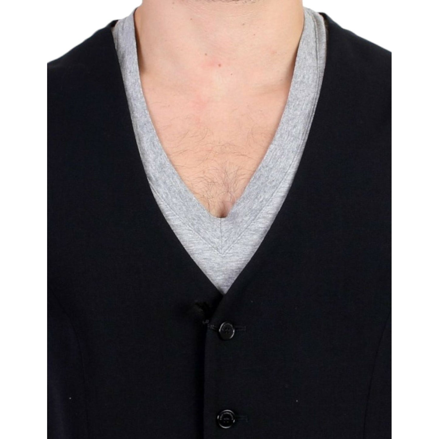 Costume National Black wool blend casual vest 1728,4% Elastane,43% Wool,67345645728,Black,Clothing,Costume National,IT48 | M,Material: 53% Polyester,Men,Men - Clothing,New with tags,Suits & Blazers - Clothing,Vests - Men - Clothing,Waistcoats - Suits & Bl