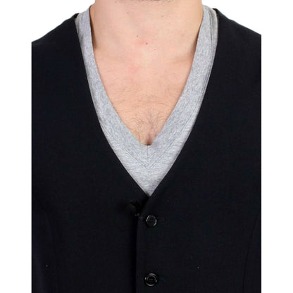 Costume National Black wool blend casual vest 1728,4% Elastane,43% Wool,67345645728,Black,Clothing,Costume National,IT48 | M,Material: 53% Polyester,Men,Men - Clothing,New with tags,Suits & Blazers - Clothing,Vests - Men - Clothing,Waistcoats - Suits & Bl