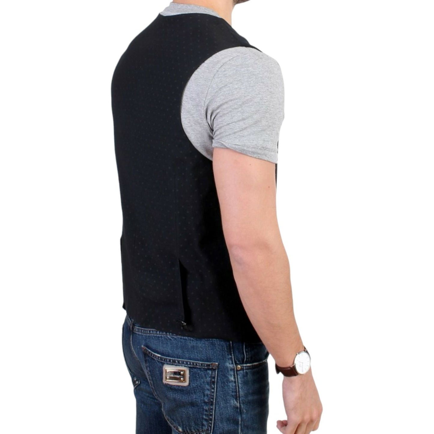 Costume National Black wool blend casual vest 1728,4% Elastane,43% Wool,67345645728,Black,Clothing,Costume National,IT48 | M,Material: 53% Polyester,Men,Men - Clothing,New with tags,Suits & Blazers - Clothing,Vests - Men - Clothing,Waistcoats - Suits & Bl