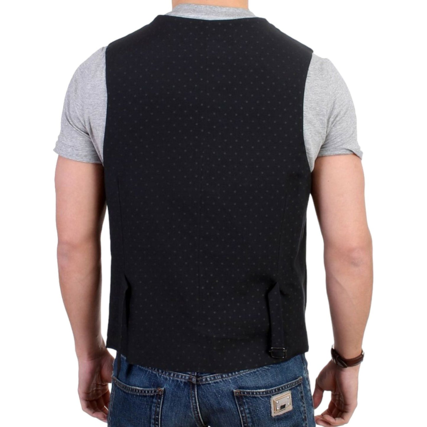 Costume National Black wool blend casual vest 1728,4% Elastane,43% Wool,67345645728,Black,Clothing,Costume National,IT48 | M,Material: 53% Polyester,Men,Men - Clothing,New with tags,Suits & Blazers - Clothing,Vests - Men - Clothing,Waistcoats - Suits & Bl