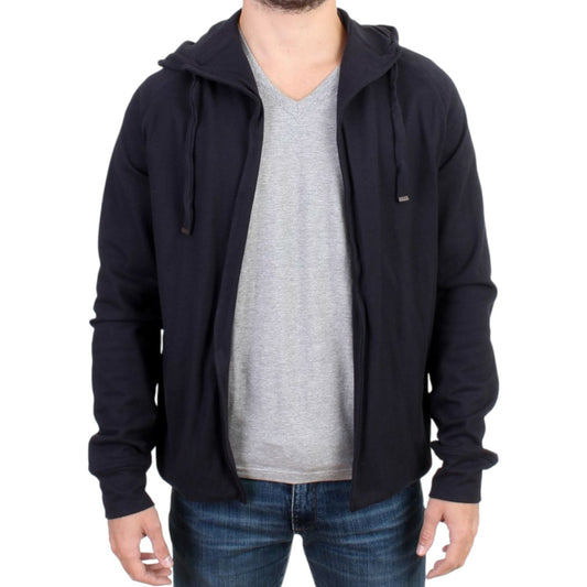 Costume National Blue hooded cotton sweater Costume National