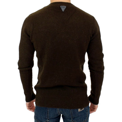 Costume National Brown striped crewneck sweater