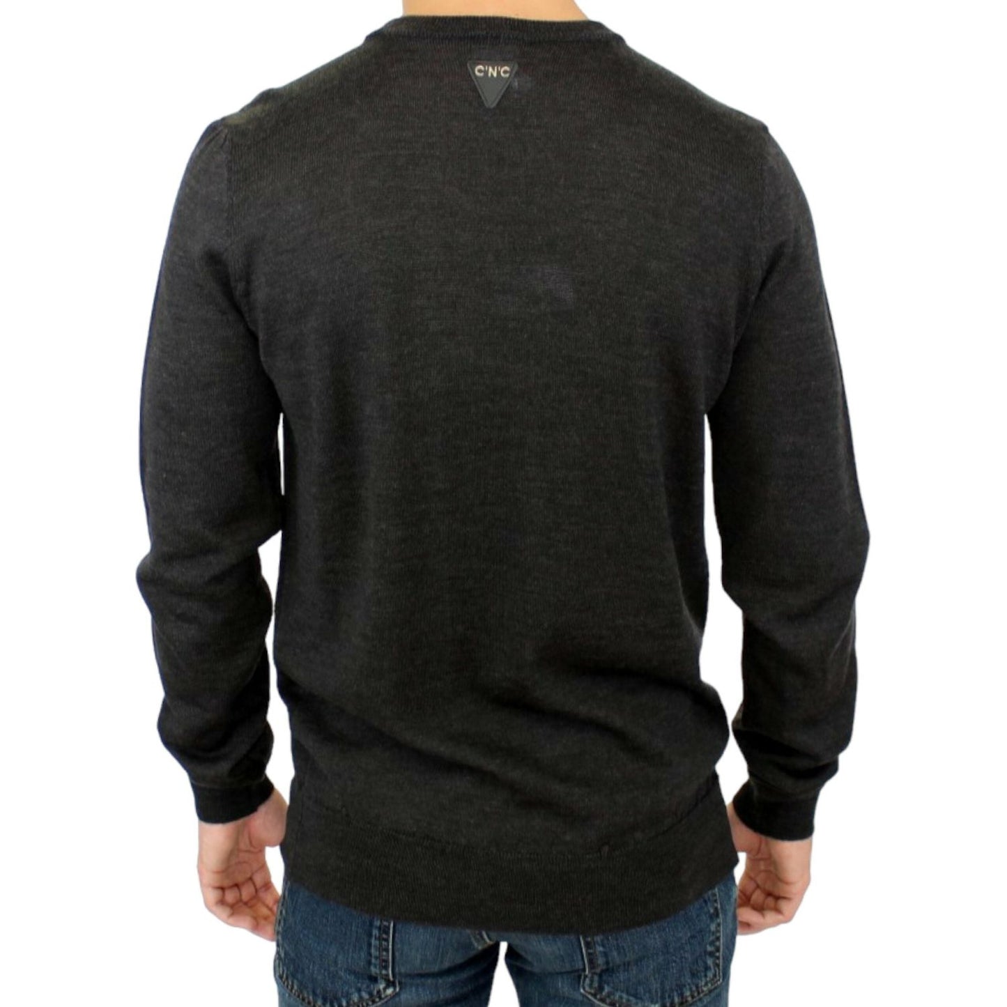 Costume National Gray crewneck pullover sweater Costume National