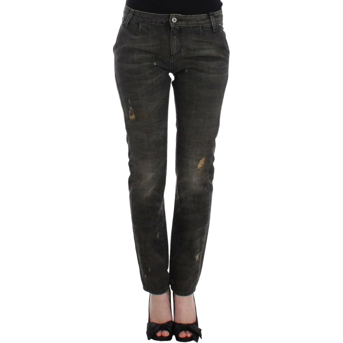 Costume National Gray distressed jeans 1728,67345645728,Clothing,Costume National,Gray,Jeans & Pants - Women - Clothing,Jeans Denim - Clothing,Material: 100% cotton,New with tags,Straight-Leg Jeans - Jeans Denim - Clothing,W26,Women,Women - Clothing
