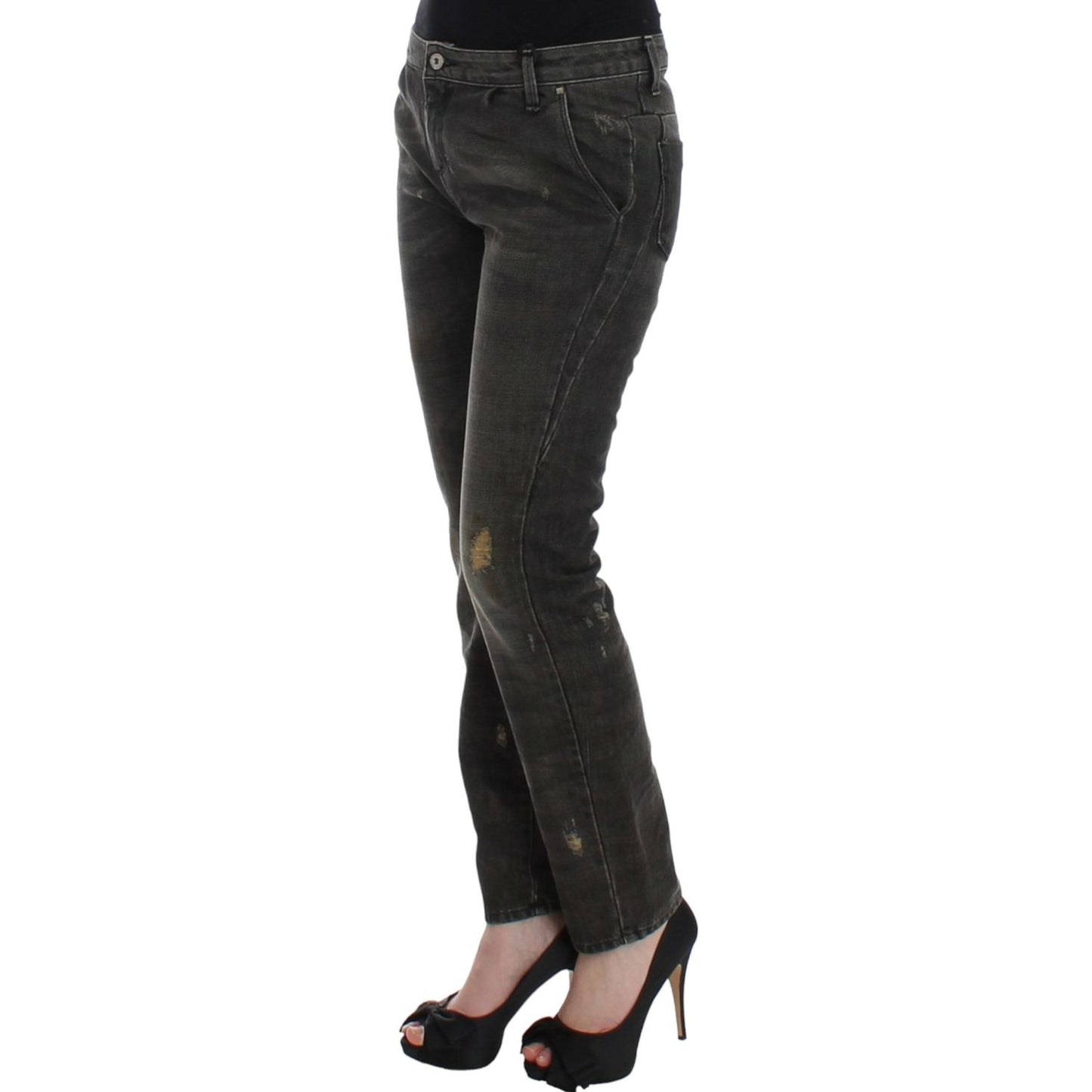 Costume National Gray distressed jeans 1728,67345645728,Clothing,Costume National,Gray,Jeans & Pants - Women - Clothing,Jeans Denim - Clothing,Material: 100% cotton,New with tags,Straight-Leg Jeans - Jeans Denim - Clothing,W26,Women,Women - Clothing