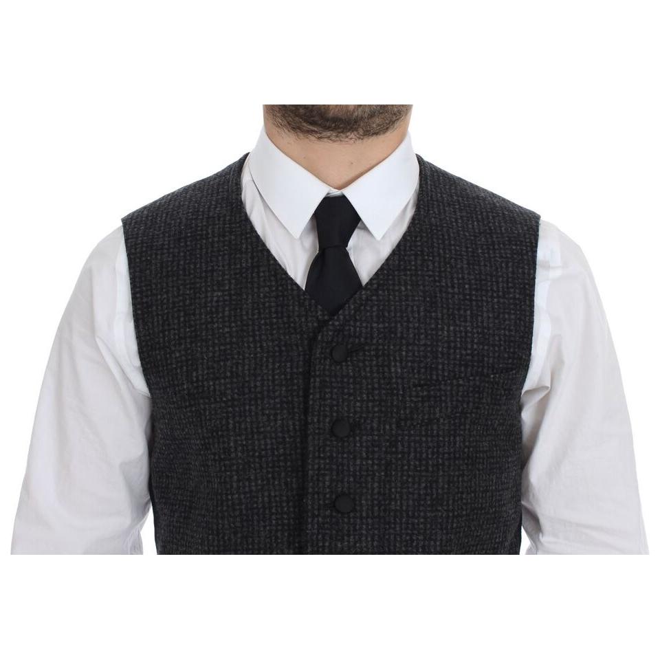 Dolce & Gabbana Elegant Gray Wool Blend Dress Vest Dolce & Gabbana