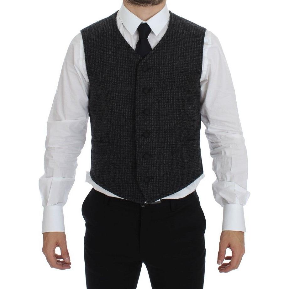 Dolce & Gabbana Elegant Gray Wool Blend Dress Vest Dolce & Gabbana