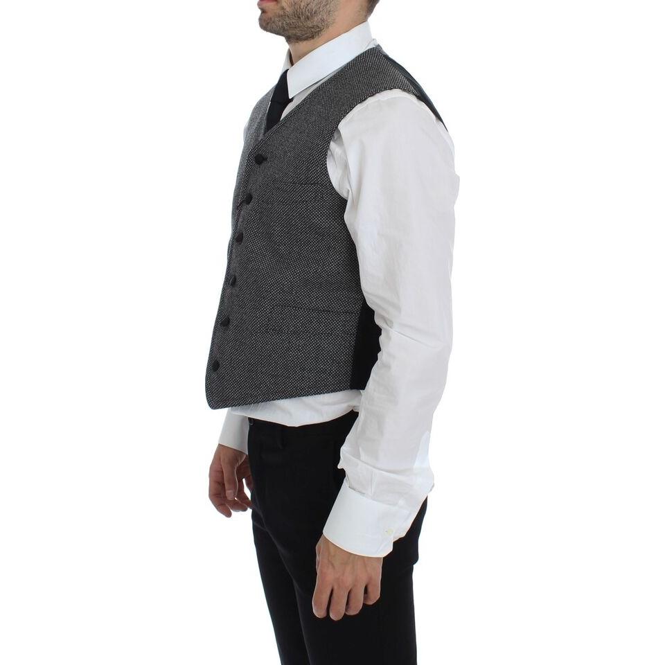 Dolce & Gabbana Elegant Single Breasted Gray Dress Vest Dolce & Gabbana