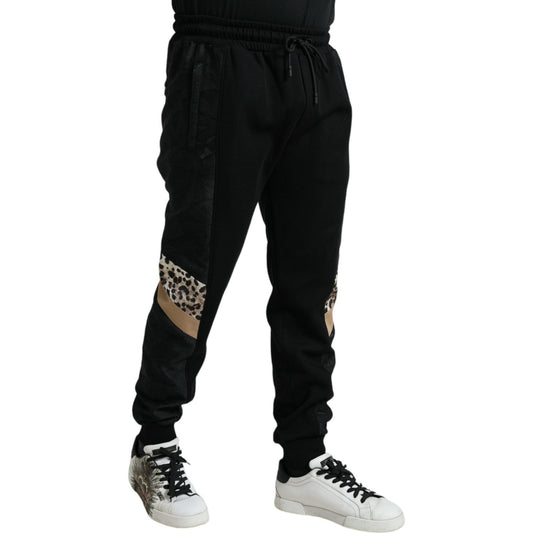 Dolce & Gabbana Elegant Black Leopard Jogger Pants Dolce & Gabbana