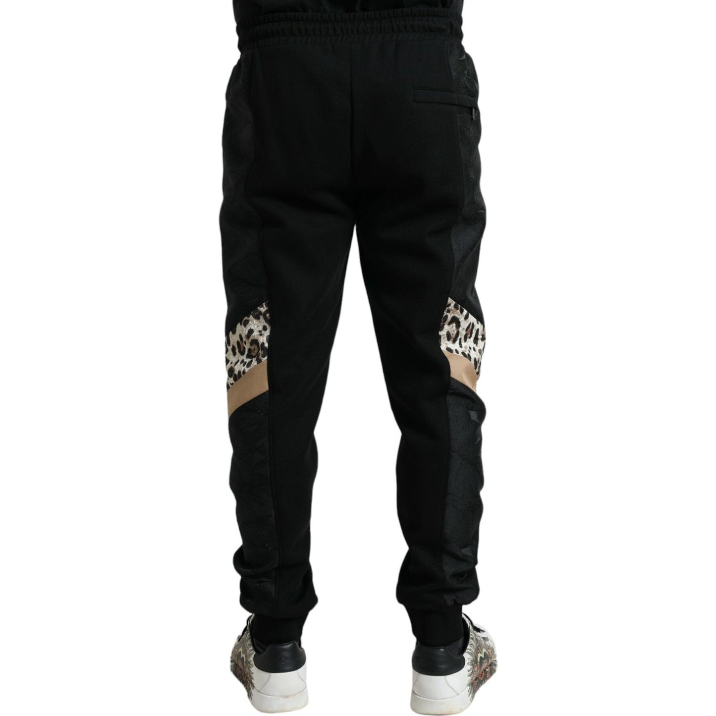 Dolce & Gabbana Elegant Black Leopard Jogger Pants Dolce & Gabbana