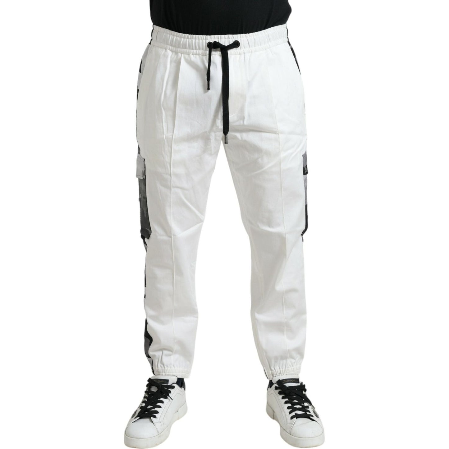 Dolce & Gabbana Elegant White Cotton Blend Jogger Pants Dolce & Gabbana