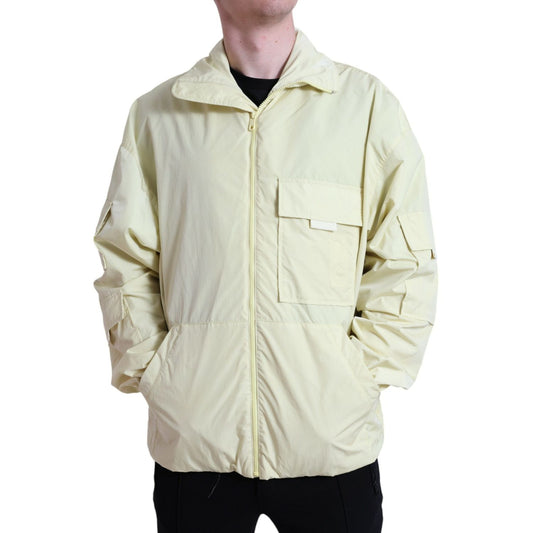 Dolce & Gabbana Yellow Nylon Collared Full Zip Parka Jacket 1728,67345645728,Clothing,Dolce & Gabbana,IT50 | L,Jackets & Coats - Clothing,Jackets - Men - Clothing,Material: 58% Nylon 42% Polyester,Men,Men - Clothing,New with tags,Parkas - Jackets & Coats