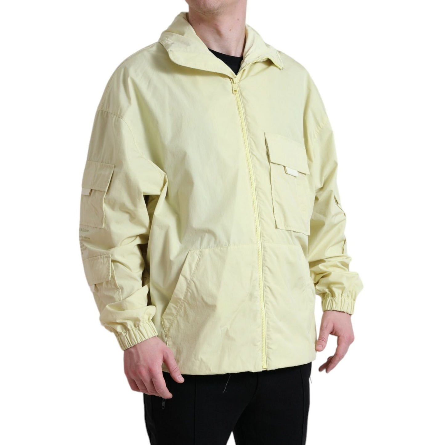Dolce & Gabbana Yellow Nylon Collared Full Zip Parka Jacket 1728,67345645728,Clothing,Dolce & Gabbana,IT50 | L,Jackets & Coats - Clothing,Jackets - Men - Clothing,Material: 58% Nylon 42% Polyester,Men,Men - Clothing,New with tags,Parkas - Jackets & Coats