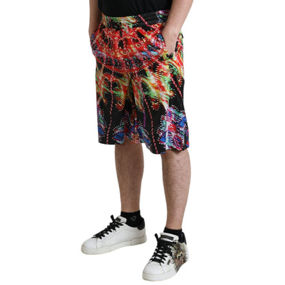 Dolce & Gabbana Multicolor Luminarie Print Men Bermuda Shorts 1728,67345645728,Bermuda - Shorts - Clothing,Clothing,Dolce & Gabbana,IT44 | XS,IT46 | S,IT52 | XL,Material: 100% Polyester,Men,Men - Clothing,Multicolor,New with tags,Shorts - Clothing,Shorts