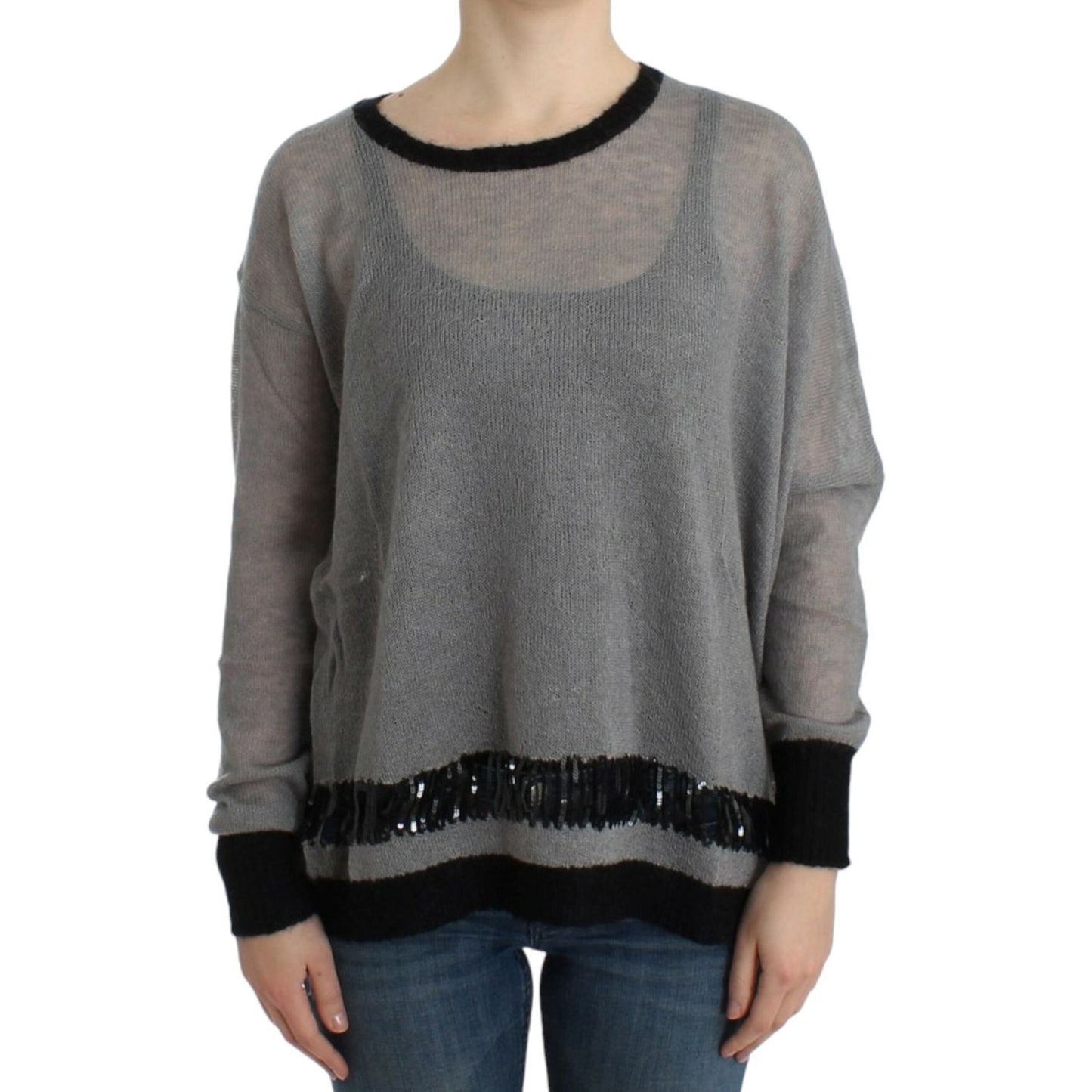 Costume National Chic Asymmetric Embellished Knit Sweater Costume National