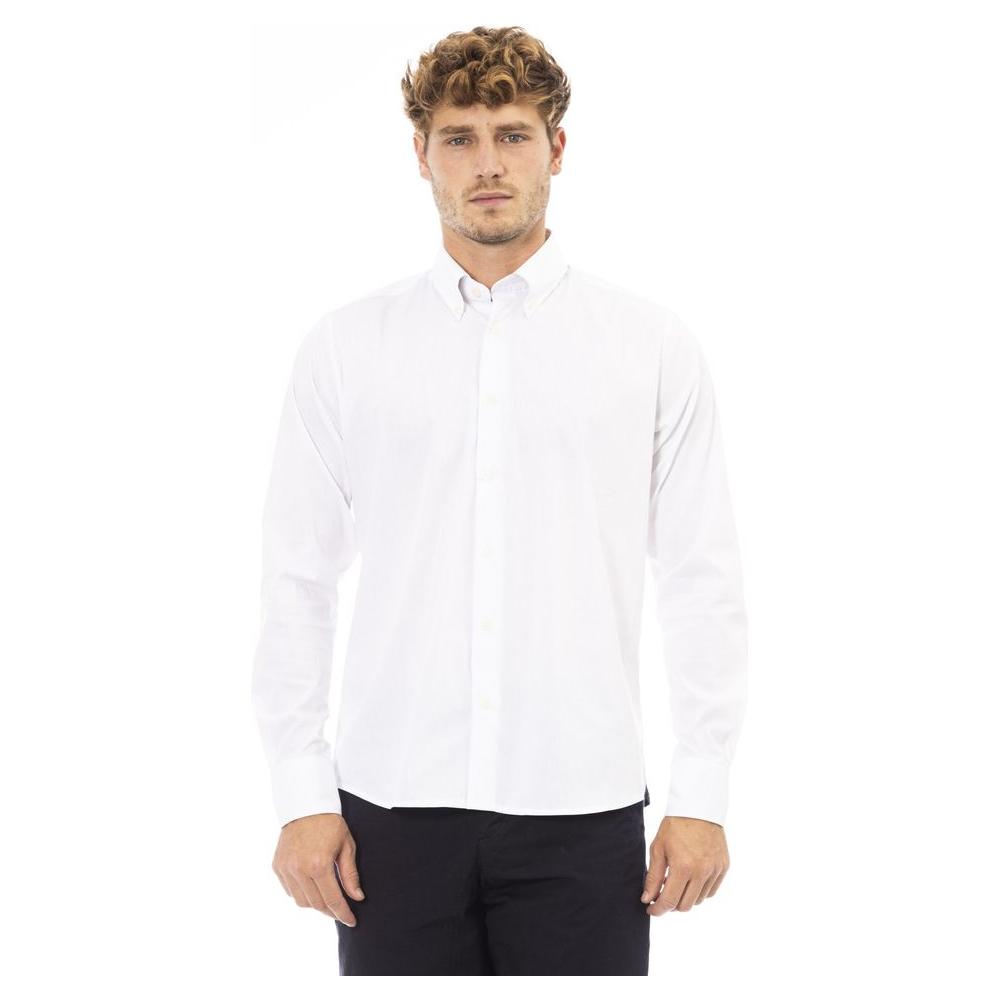 Baldinini Trend White Cotton Men Shirt Baldinini Trend