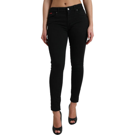 Dolce & Gabbana Elegant Mid Waist Black Skinny Jeans Dolce & Gabbana