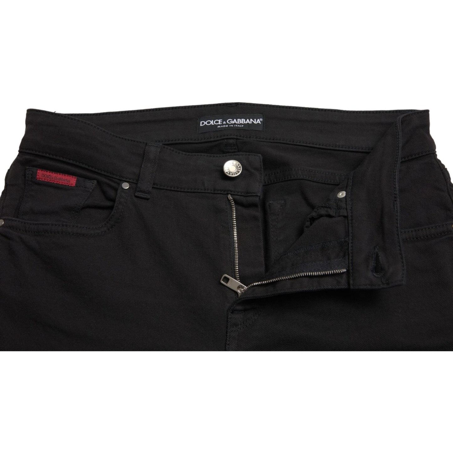 Dolce & Gabbana Elegant Mid Waist Black Skinny Jeans Dolce & Gabbana