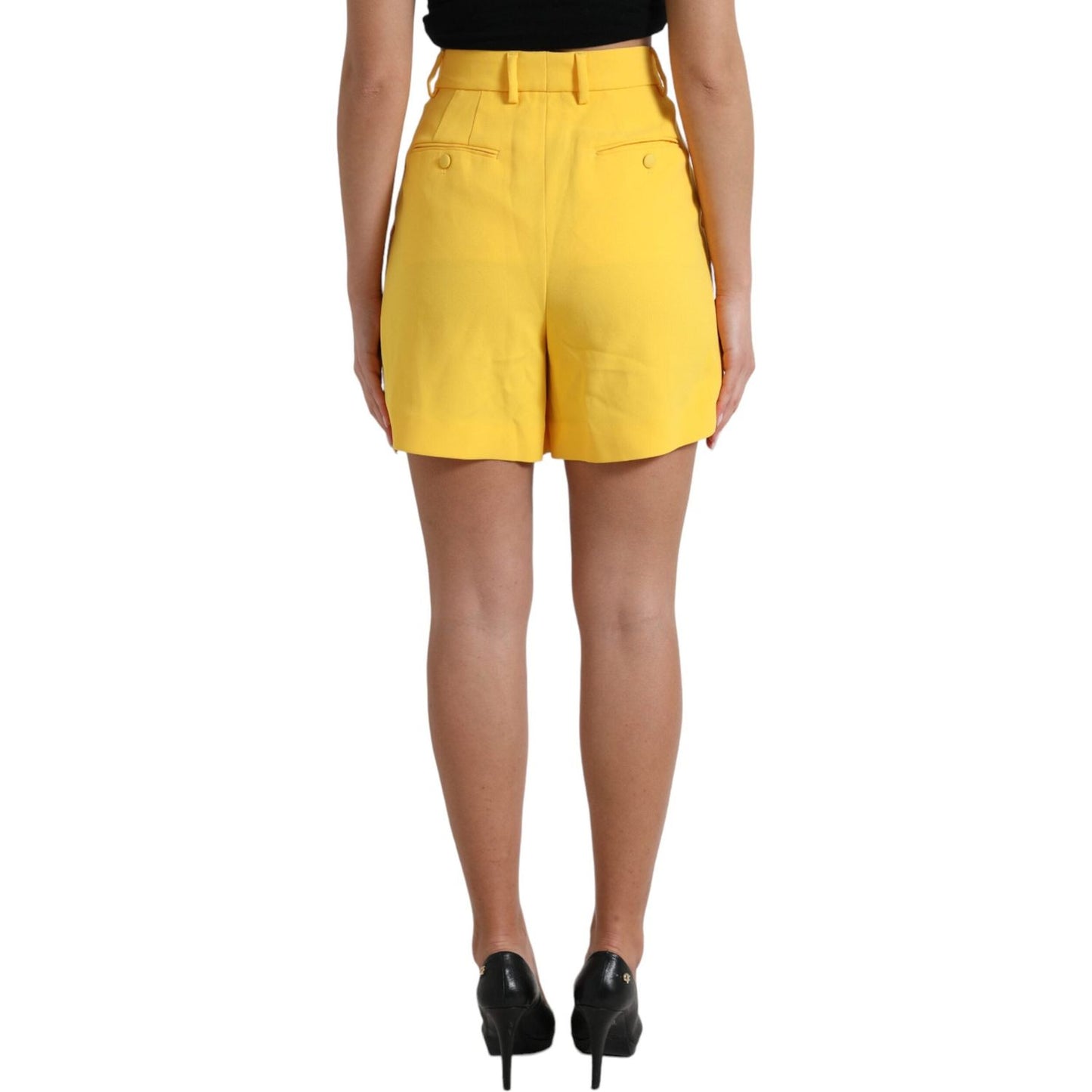 Dolce & Gabbana Elegant High Waist Bermuda Shorts in Sunny Yellow Dolce & Gabbana