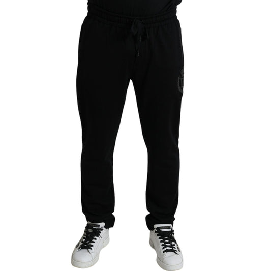 Dolce & Gabbana Black DG Logo Skinny Jogger Sweatpants Pants 1728,67345645728,Athletic Pants - Pants - Clothing,Black,Clothing,Dolce & Gabbana,IT52 | L,Jeans & Pants - Men - Clothing,Joggers (workout pants) - Sportswear - Clothing,Material: 100% Cotton,Me