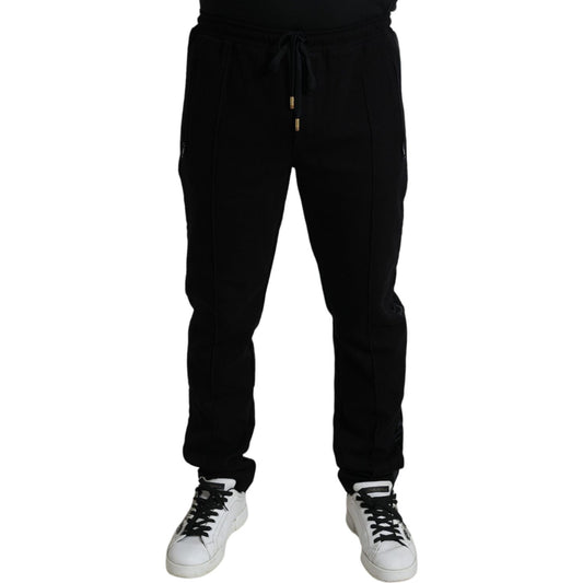 Dolce & Gabbana Black Cotton Skinny Jogger Sweatpants Pants 1728,67345645728,Athletic Pants - Pants - Clothing,Black,Clothing,Dolce & Gabbana,IT44 | XS,Jeans & Pants - Men - Clothing,Joggers (workout pants) - Sportswear - Clothing,Material: 88% Cotton 6%