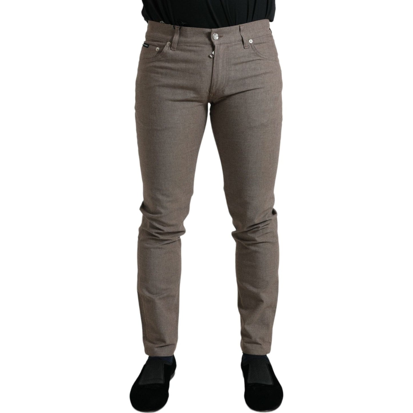 Dolce & Gabbana Elegant Brown Cotton Stretch Skinny Pants Dolce & Gabbana