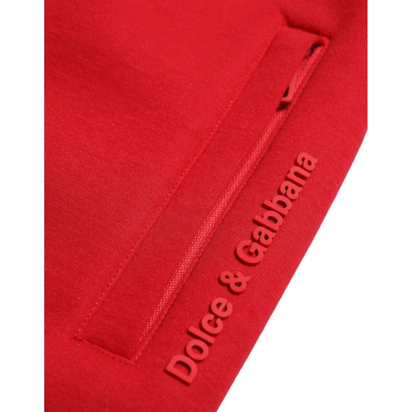 Dolce & Gabbana Sizzling Red Cotton Blend Jogger Pants Dolce & Gabbana