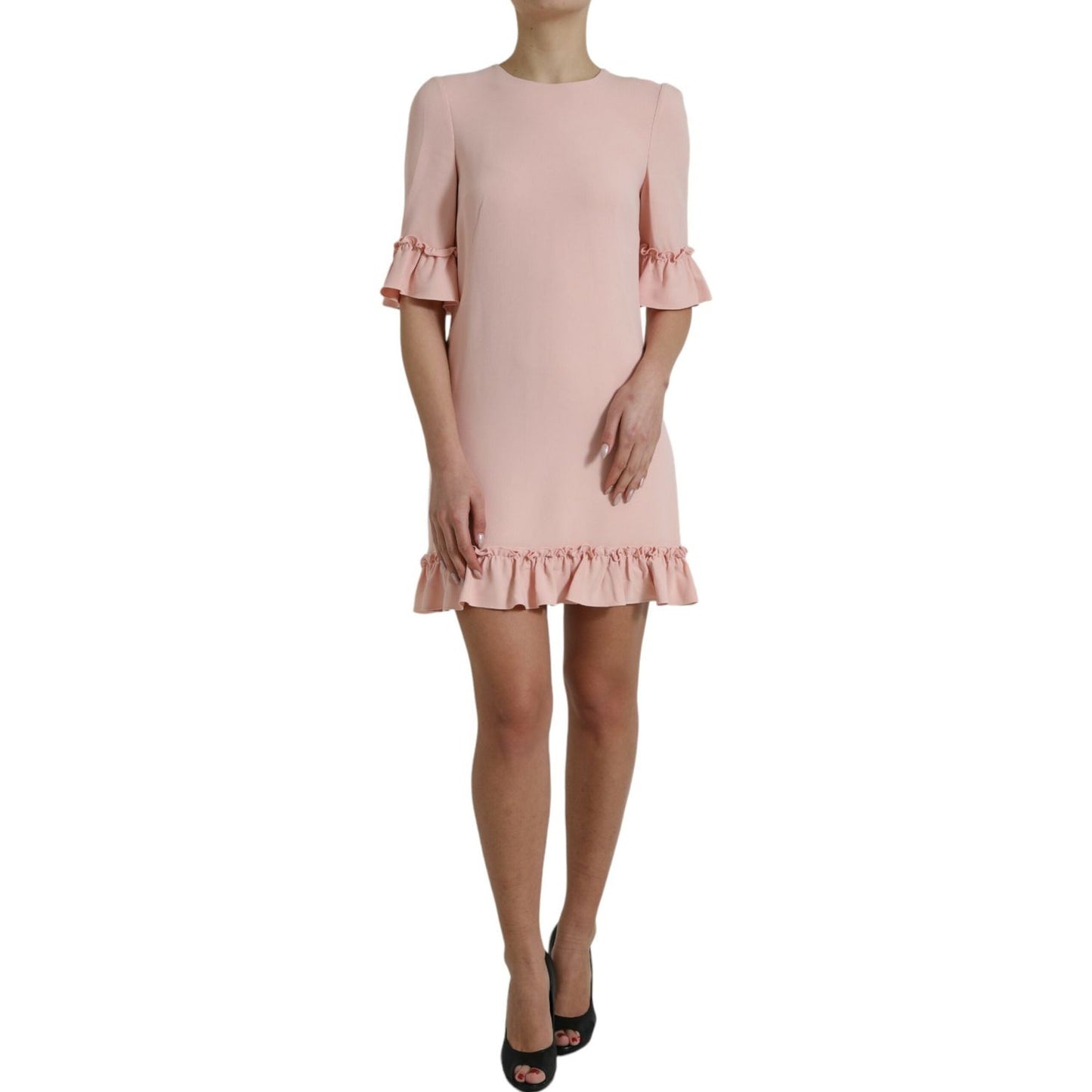 Dolce & Gabbana Elegant Light Pink A-Line Shift Mini Dress Dolce & Gabbana