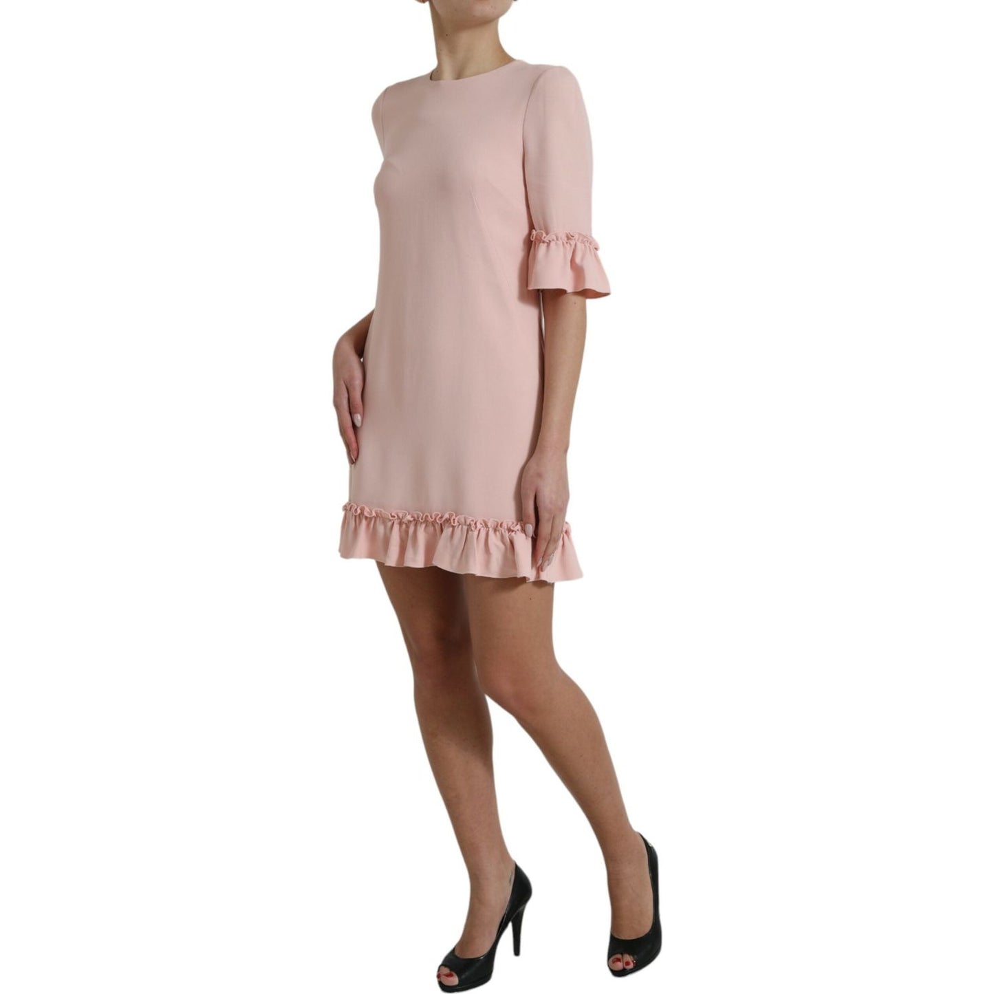 Dolce & Gabbana Elegant Light Pink A-Line Shift Mini Dress Dolce & Gabbana