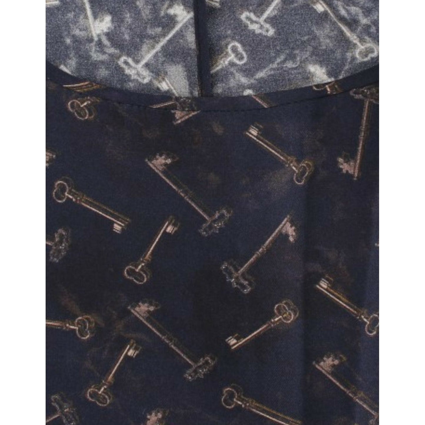 Dolce & Gabbana Blue gold key print silk blouse 1728,67345645728,Blue,Clothing,Dolce & Gabbana,IT42|M,Material: 100% Silk,New with tags,T-Shirts - Clothing,T-Shirts - T-Shirts - Clothing,Tops & T-Shirts - Women - Clothing,Women,Women - Clothing