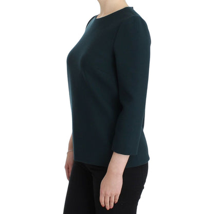 Dolce & Gabbana Green 3/4 sleeve wool blouse 1% Silk,1728,67345645728,Blouses - Shirts - Clothing,Clothing,Dolce & Gabbana,Green,IT40|S,Material: 99% Wool,New with tags,Shirts - Clothing,Tops & T-Shirts - Women - Clothing,Women,Women - Clothing
