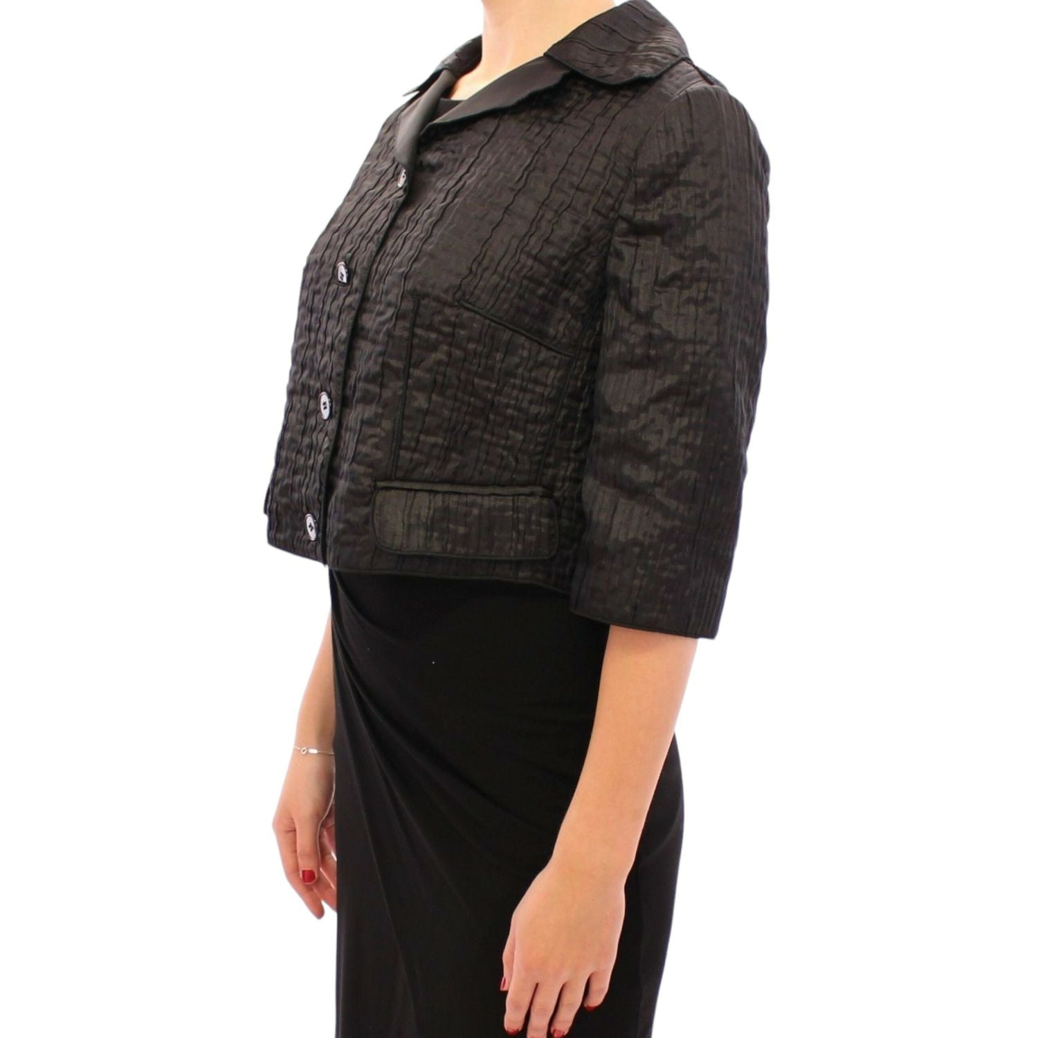 Dolce & Gabbana Black Short Bolero Shrug Jacket Coat