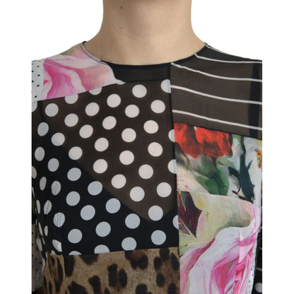 Dolce & Gabbana Multicolor Patchwork Floral Leopard Dress 1728,67345645728,Clothing,Dolce & Gabbana,Dresses - Clothing,Dresses - Women - Clothing,IT36|XXS,Longsleeve - Dresses - Clothing,Midi - Dresses - Clothing,Multicolor,New with tags,Women,Women - Clo