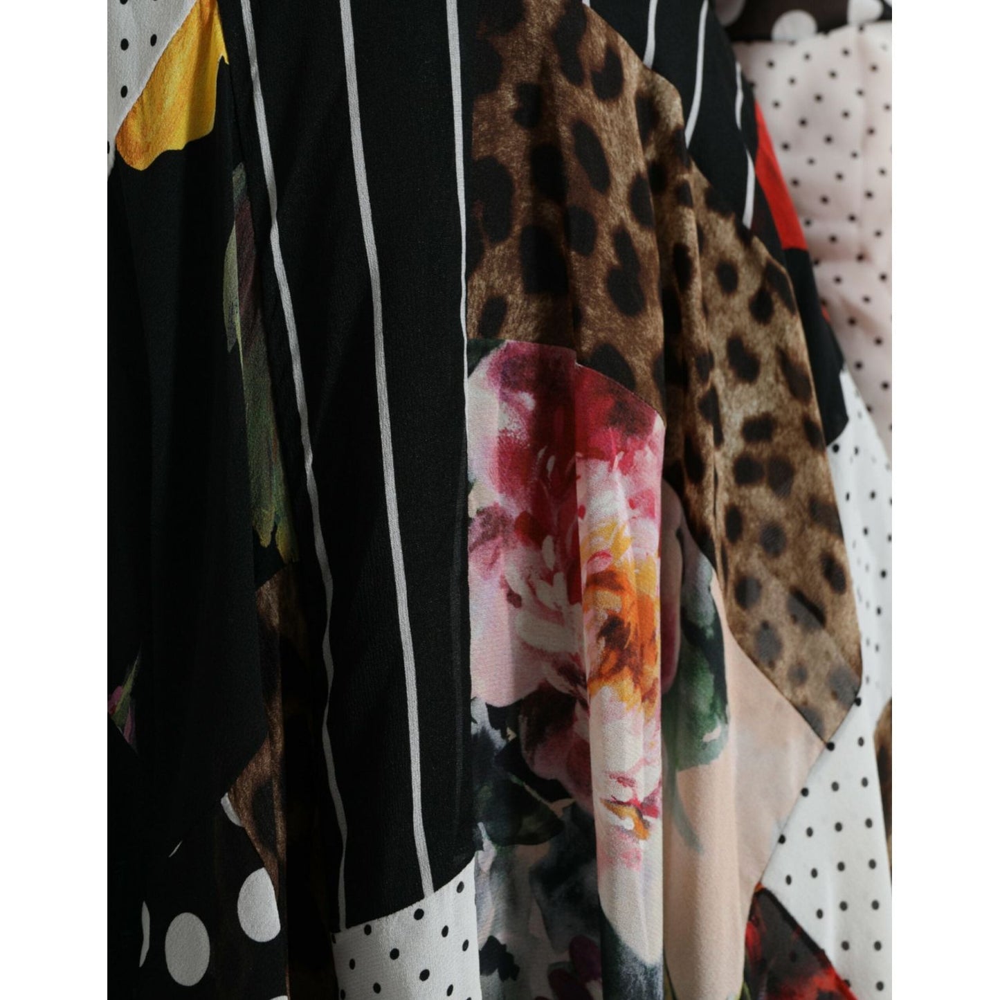 Dolce & Gabbana Multicolor Patchwork Floral Leopard Dress 1728,67345645728,Clothing,Dolce & Gabbana,Dresses - Clothing,Dresses - Women - Clothing,IT36|XXS,Longsleeve - Dresses - Clothing,Midi - Dresses - Clothing,Multicolor,New with tags,Women,Women - Clo