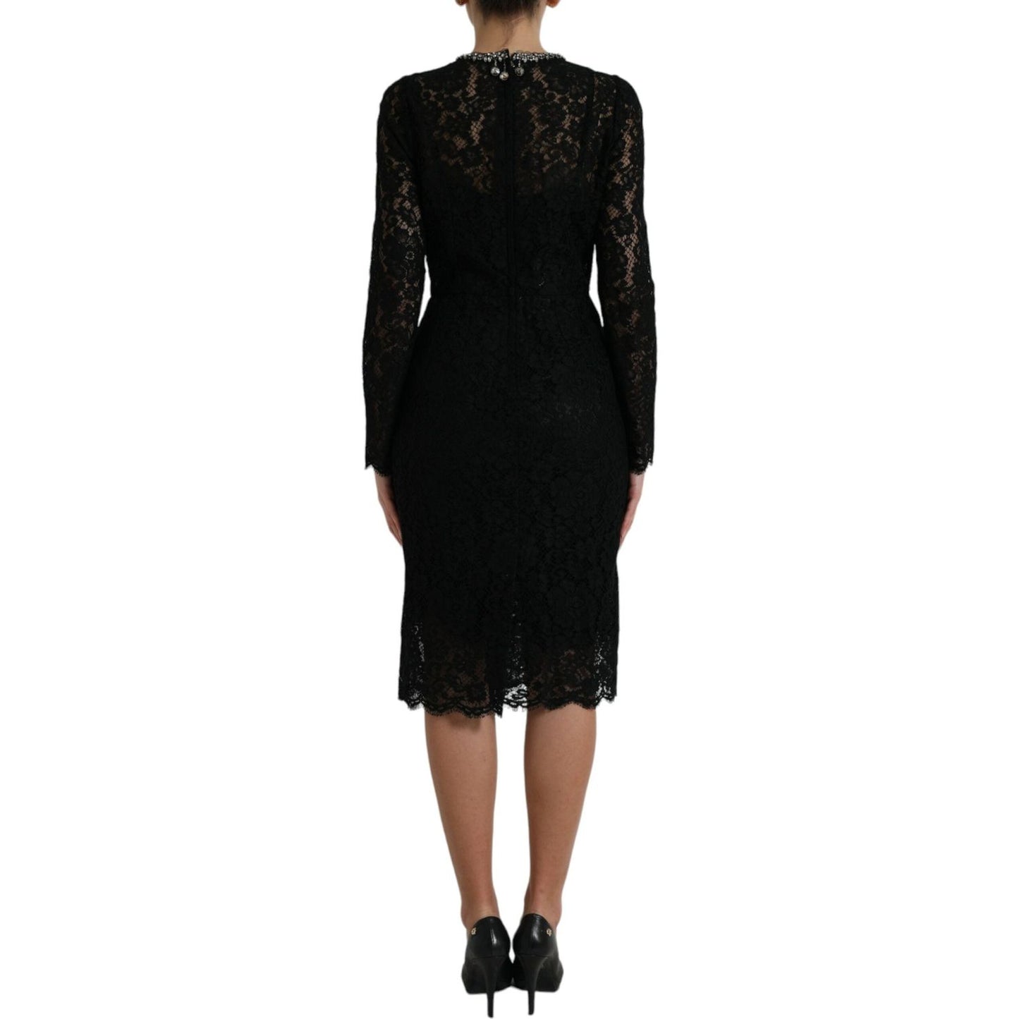 Dolce & Gabbana Elegant Crystal-Embellished Sheath Dress Dolce & Gabbana