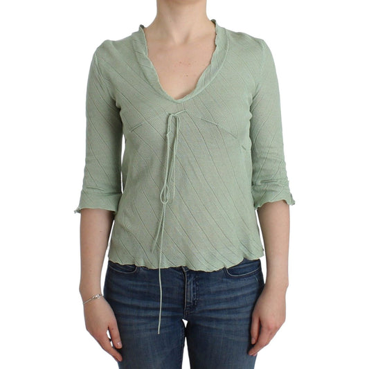 Ermanno Scervino Chic Green Knitted Top – Ethereal Elegance Ermanno Scervino