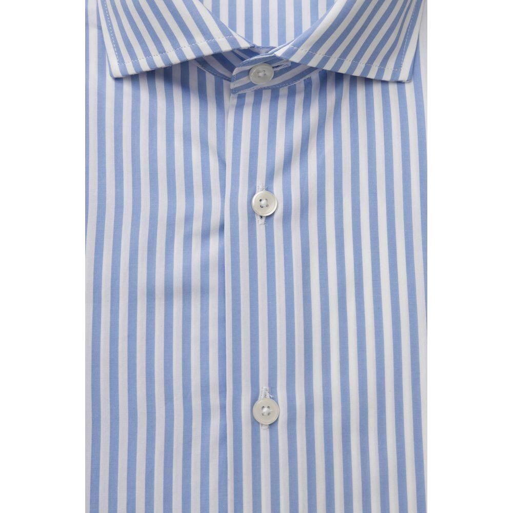 Bagutta Light Blue Cotton Men Shirt Bagutta