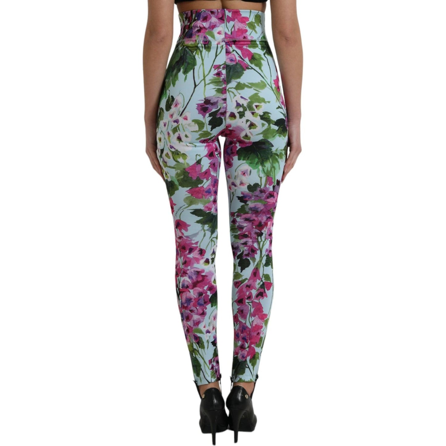 Dolce & Gabbana Elegant Floral High-Rise Leggings Pants Dolce & Gabbana