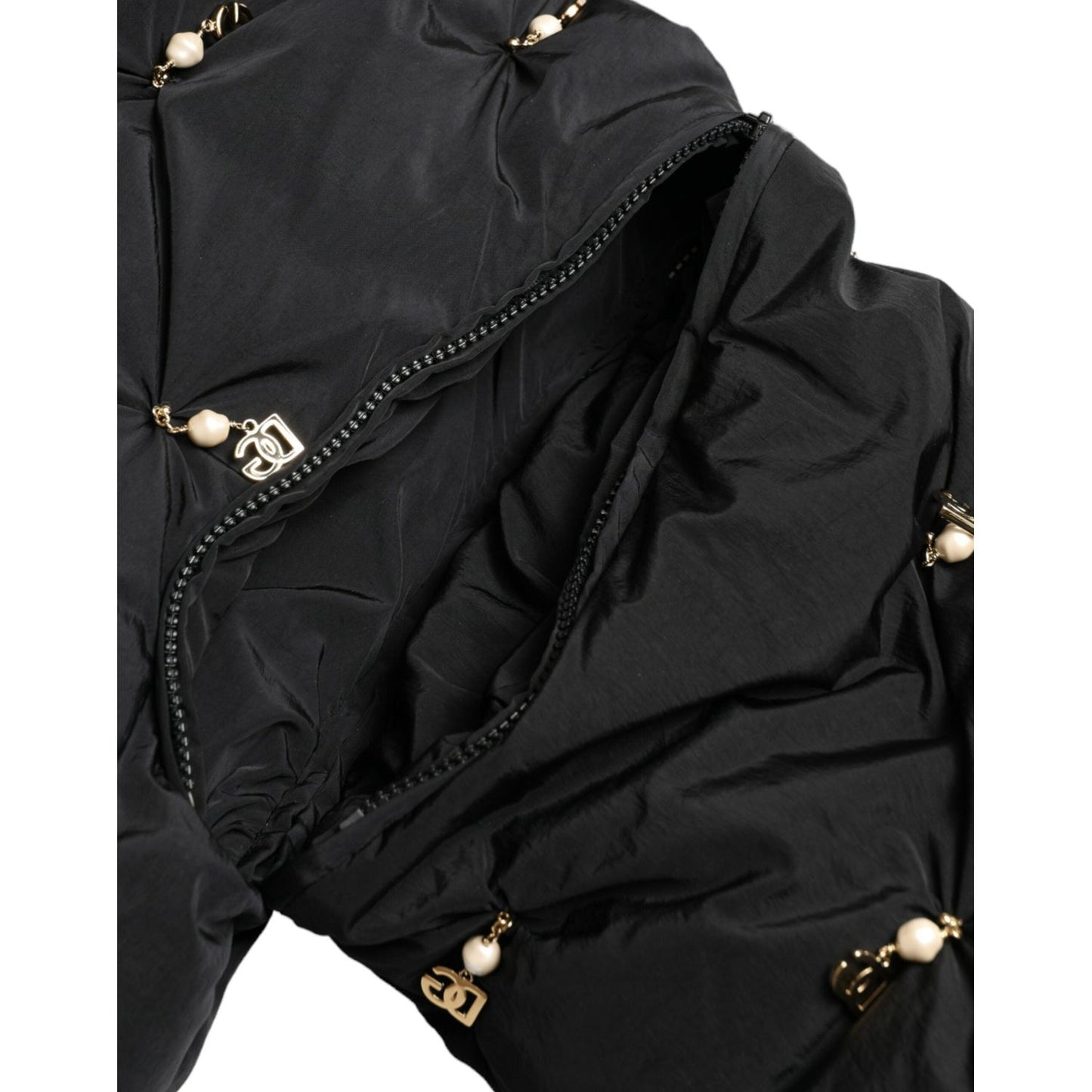 Dolce & Gabbana Elegant Quilted Jacket with Pearl Embellishment Dolce & Gabbana