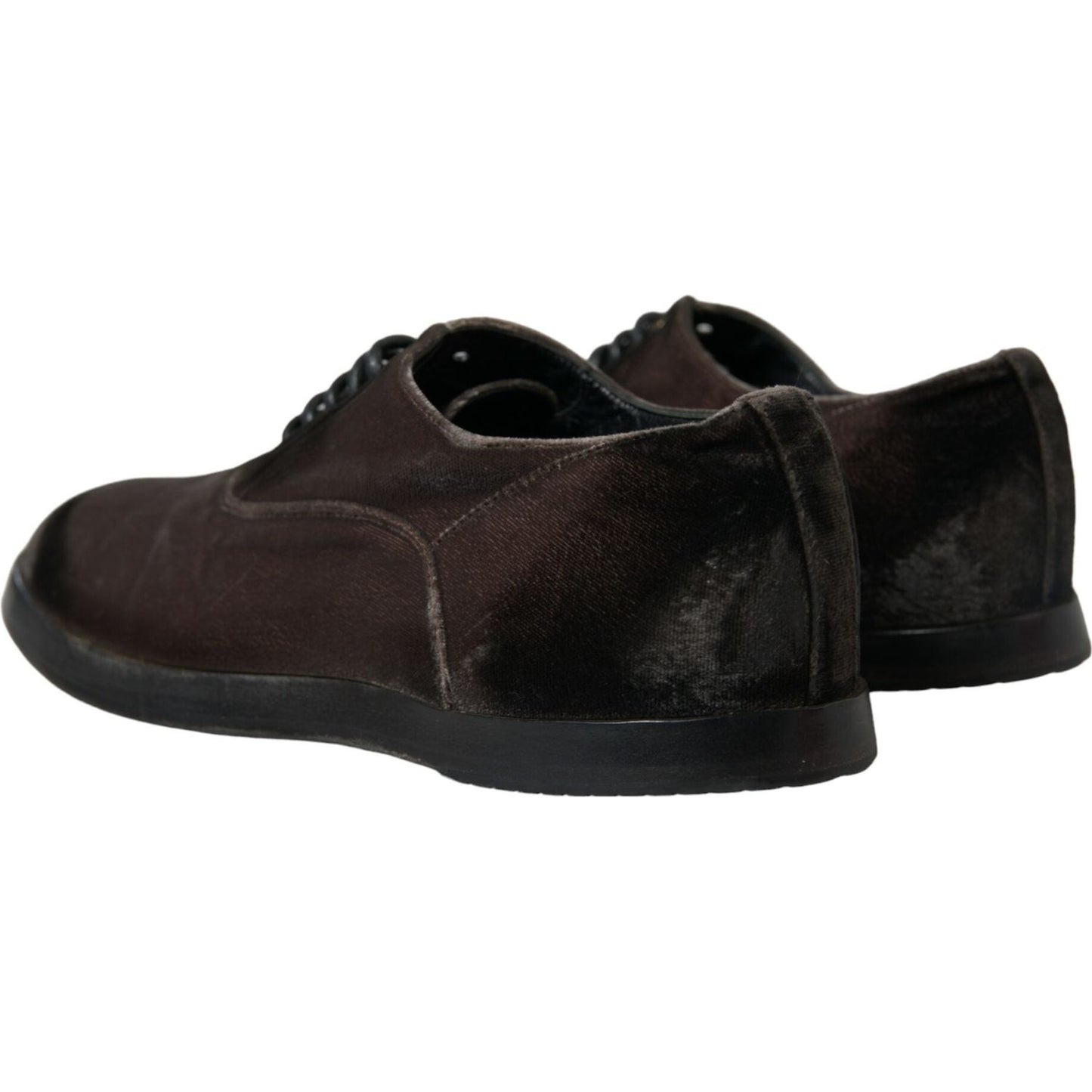 Dolce & Gabbana Elegant Brown Velvet Oxford Lace-up Shoes Dolce & Gabbana