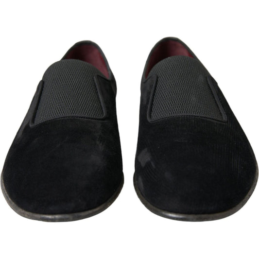 Dolce & Gabbana Elegant Black Velor Loafers for the Discerning Gentleman Dolce & Gabbana