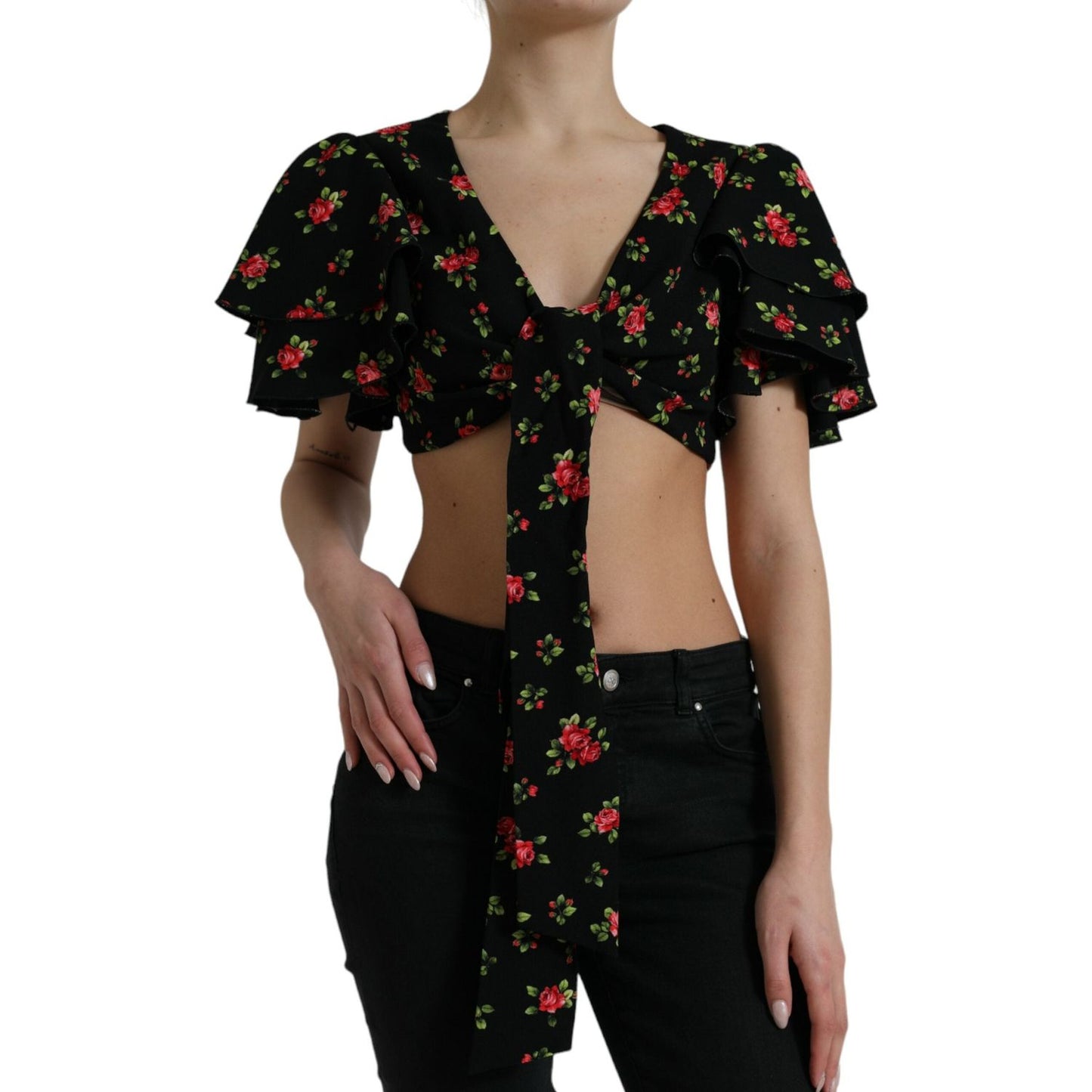 Dolce & Gabbana Floral Print Cropped Top Luxe Fashion Dolce & Gabbana