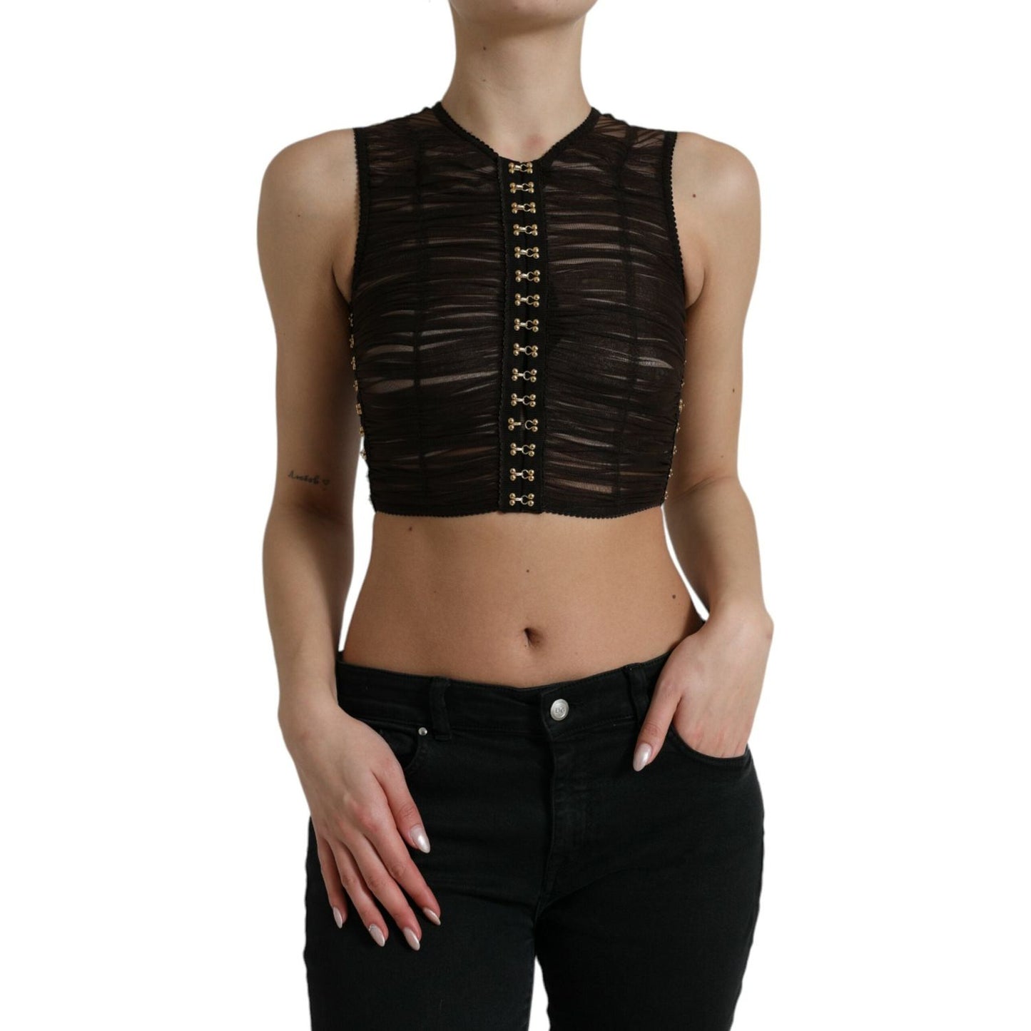 Dolce & Gabbana Embellished Cropped Sleeveless Top Dolce & Gabbana