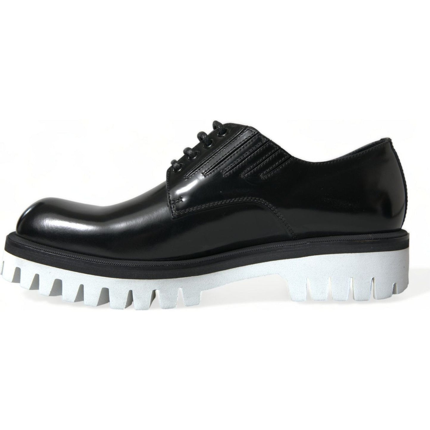 Dolce & Gabbana Sophisticated Black and White Leather Derby Shoes Dolce & Gabbana