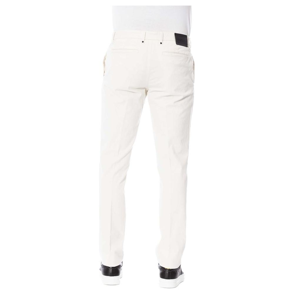 Trussardi White Cotton Men Trouser Trussardi