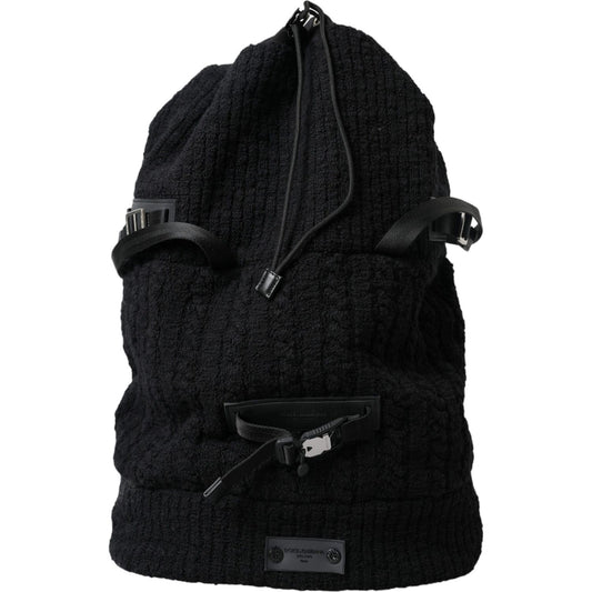 Dolce & Gabbana Elegant Tricot Wool-Blend Backpack in Black Dolce & Gabbana