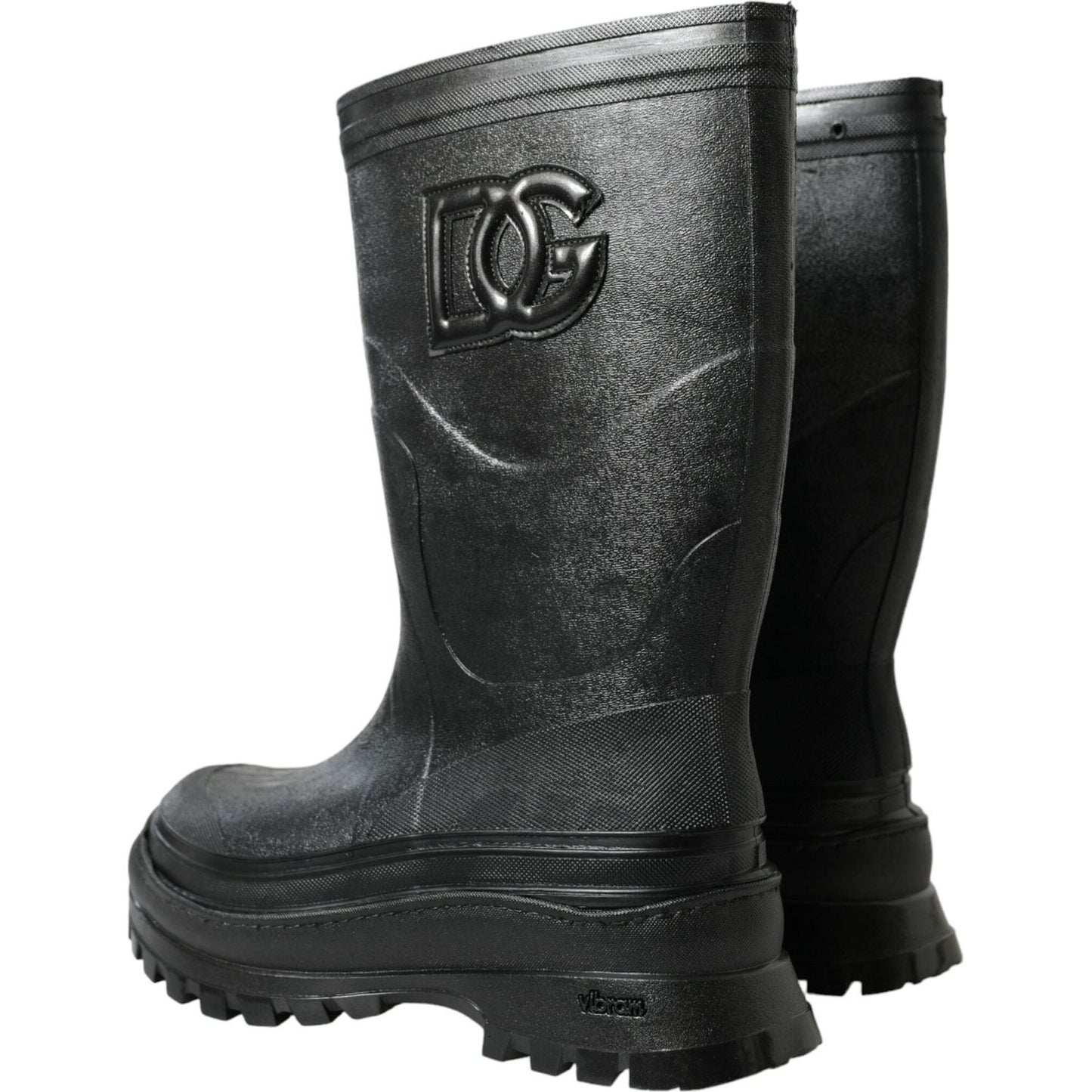 Dolce & Gabbana Sleek Metallic Rubber Rain Boots with DG Logo Dolce & Gabbana