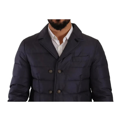 Dolce & Gabbana Blue Silk Goat Coat Blouson Winter Jacket 10% Goatskin,1728,67345645728,Blue,Bombers - Jackets & Coats - Clothing,Clothing,Dolce & Gabbana,IT44 | XS,IT46 | S,IT48 | M,IT52 | L,IT54 | XL,IT56 | XL,Jackets & Coats - Clothing,Jackets - Men -