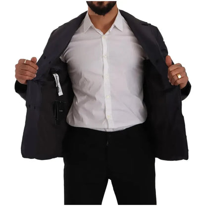 Dolce & Gabbana Blue Silk Goat Coat Blouson Winter Jacket 10% Goatskin,1728,67345645728,Blue,Bombers - Jackets & Coats - Clothing,Clothing,Dolce & Gabbana,IT44 | XS,IT46 | S,IT48 | M,IT52 | L,IT54 | XL,IT56 | XL,Jackets & Coats - Clothing,Jackets - Men -