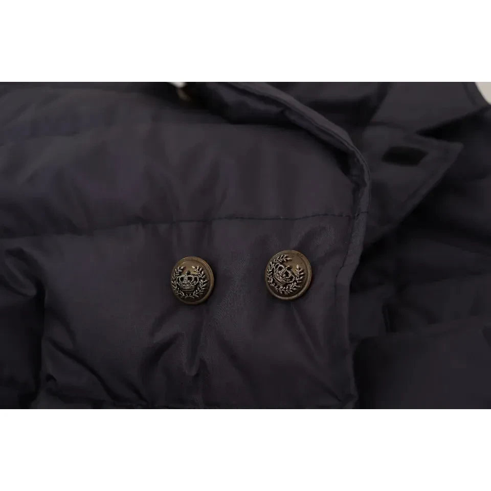 Dolce & Gabbana Blue Silk Goat Coat Blouson Winter Jacket 10% Goatskin,1728,67345645728,Blue,Bombers - Jackets & Coats - Clothing,Clothing,Dolce & Gabbana,IT44 | XS,IT46 | S,IT48 | M,IT52 | L,IT54 | XL,IT56 | XL,Jackets & Coats - Clothing,Jackets - Men -